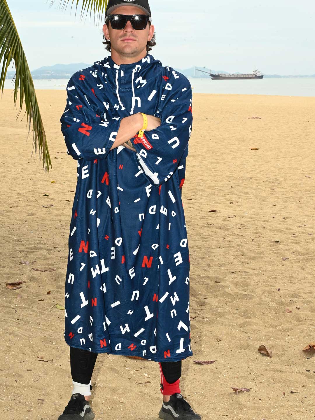 マイクロファイバープルオーバータオルパーカー-Navy-